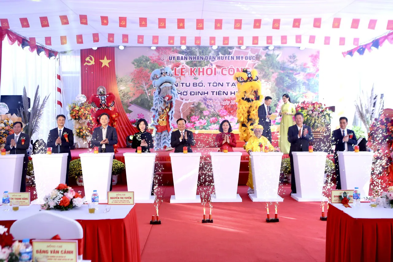 Huyện Mỹ Đức khởi công tu bổ di tích Đền thờ Đinh Tiên Hoàng Đế