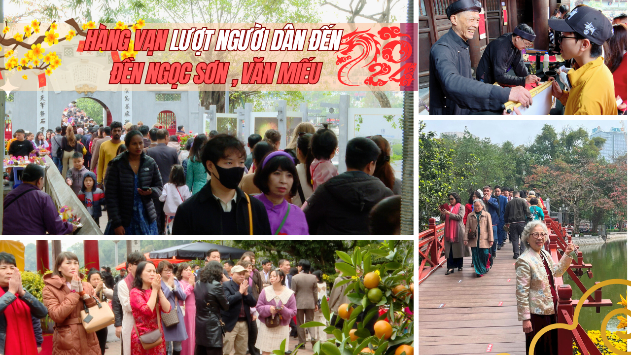Đông đảo người dân đi lễ, xin chữ cầu may mắn vào ngày đầu năm