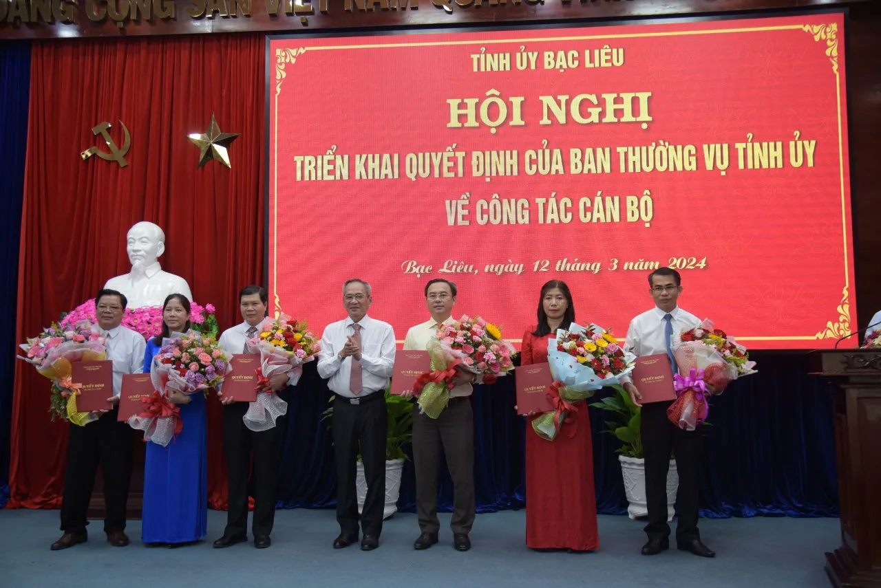 Bạc Liêu: Luân chuyển, điều động, bổ nhiệm 17 cán bộ chủ chốt