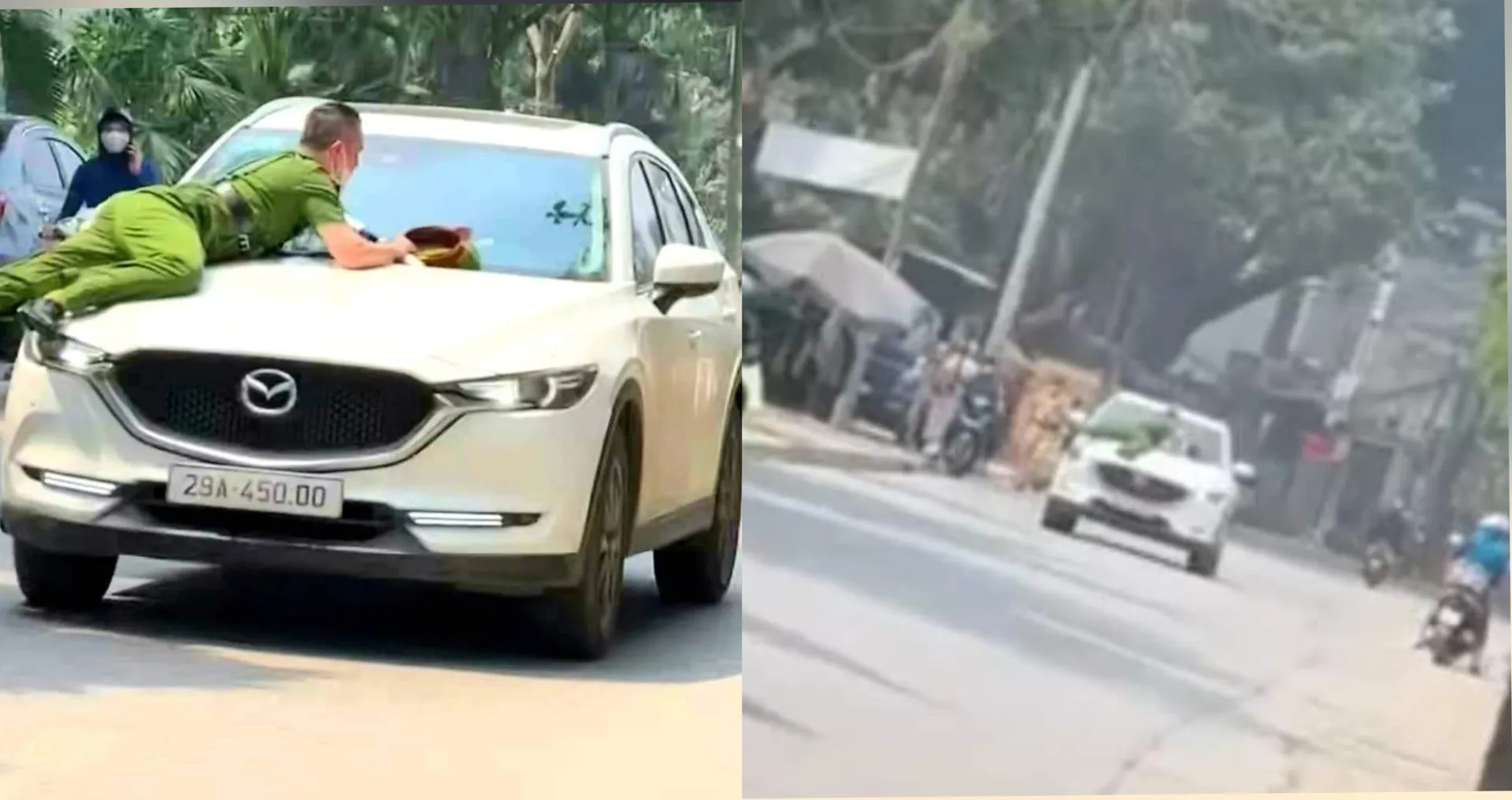 Hà Nội: bắt nam thanh niên lái xe ô tô hất cảnh sát lên nắp ca-po