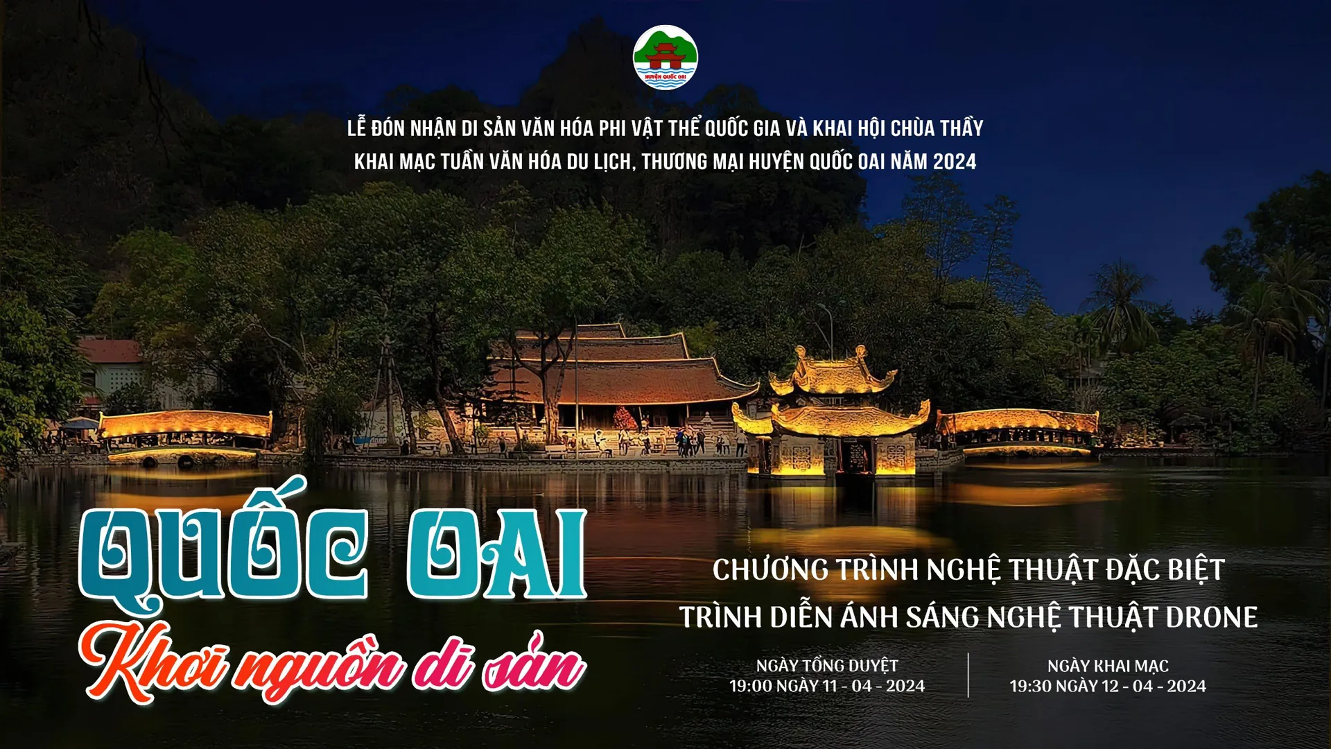 Quốc Oai sẽ trình diễn Drone light tại lễ khai hội chùa Thầy 2024