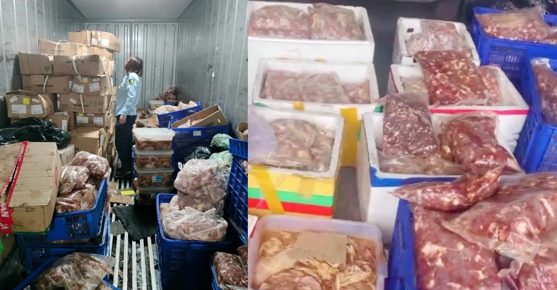 Kinh hãi bên trong kho chứa hàng đông lạnh ở đường Hoàng Quốc Việt