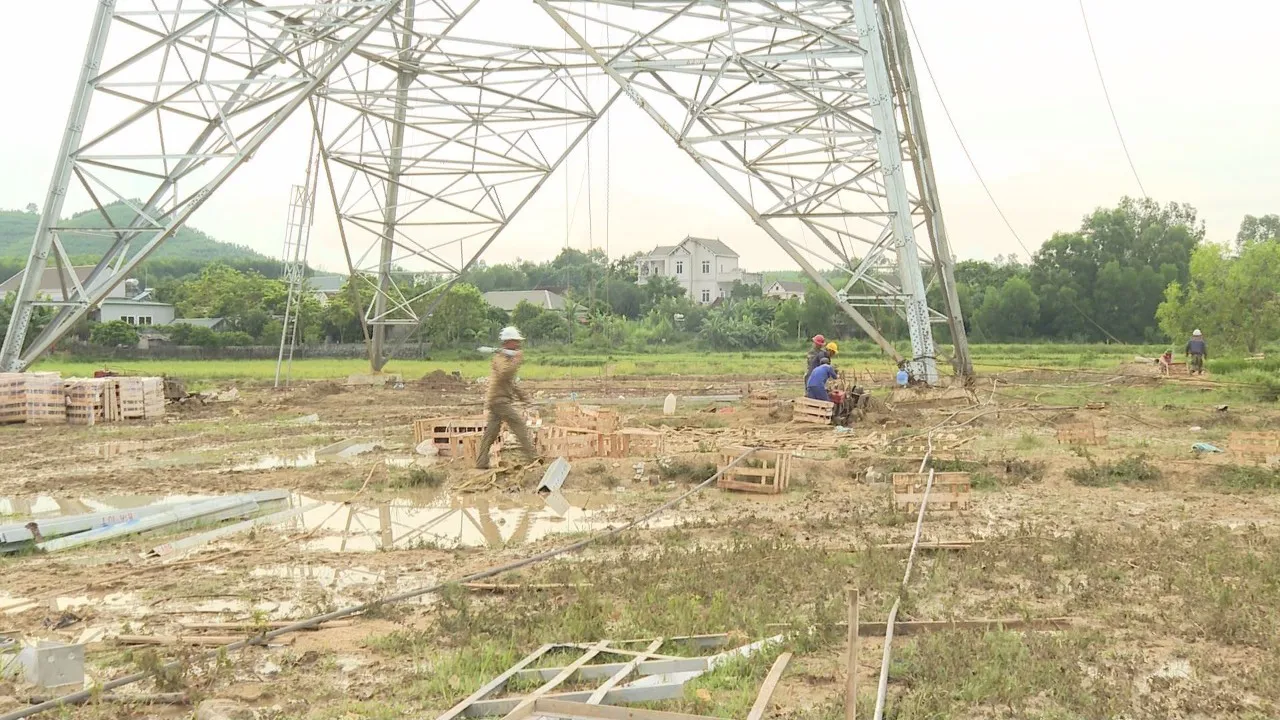 Nghệ An: vượt khó mưa bão thi công đường dây 500kv mạch 3