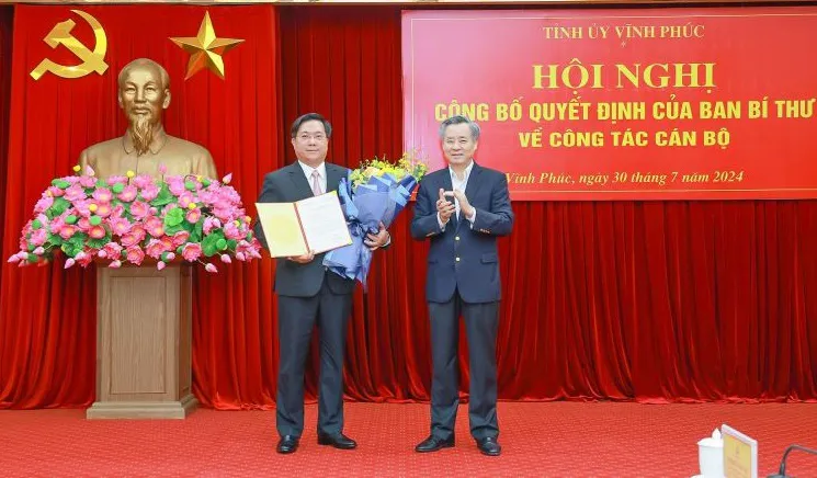 Thứ trưởng Bộ KH&ĐT được điều động giữ chức Phó Bí thư Tỉnh ủy Vĩnh Phúc