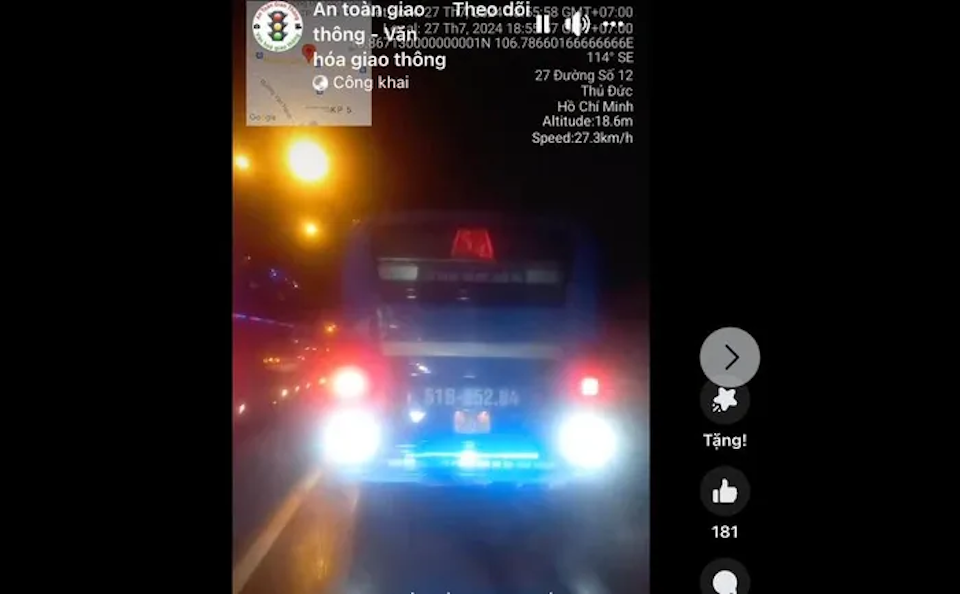 Đề nghị xử lý tài xế xe buýt độ đèn led tại TP Hồ Chí Minh