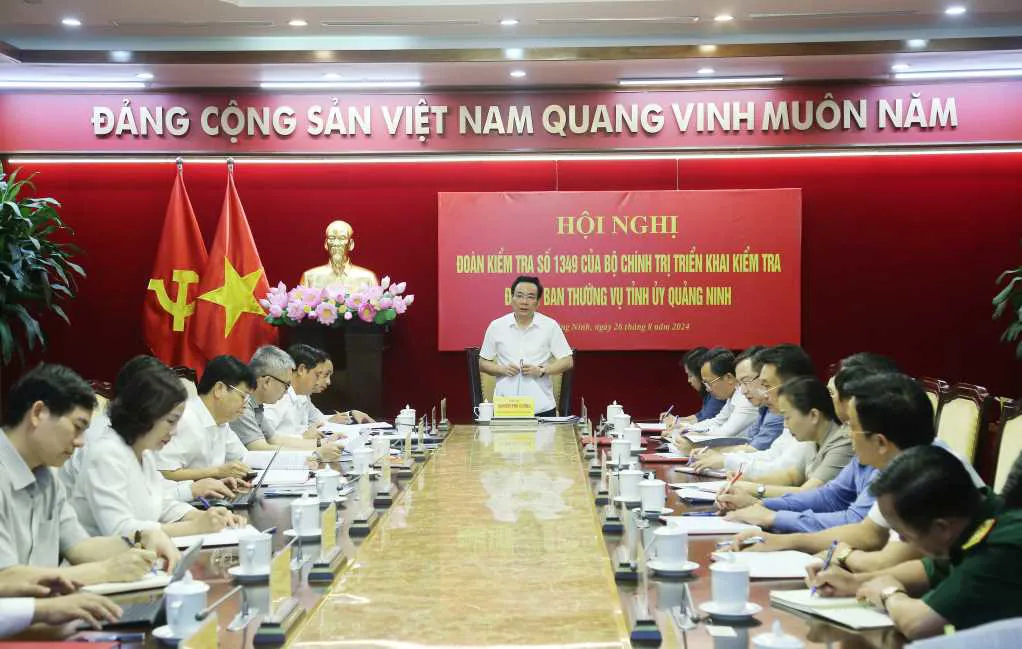 Đoàn kiểm tra của Bộ Chính trị kiểm tra Ban Thường vụ Tỉnh ủy Quảng Ninh