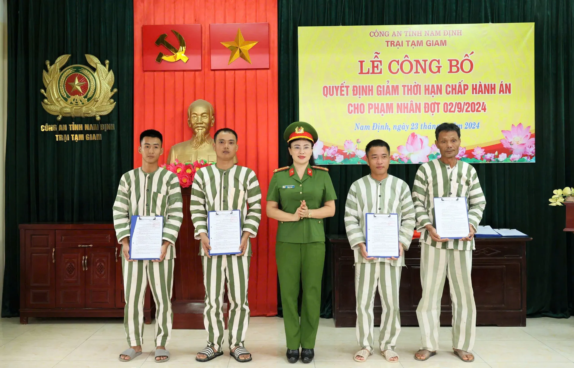 Nam Định: công bố Quyết định giảm án cho phạm nhân dịp Quốc khánh 2/9