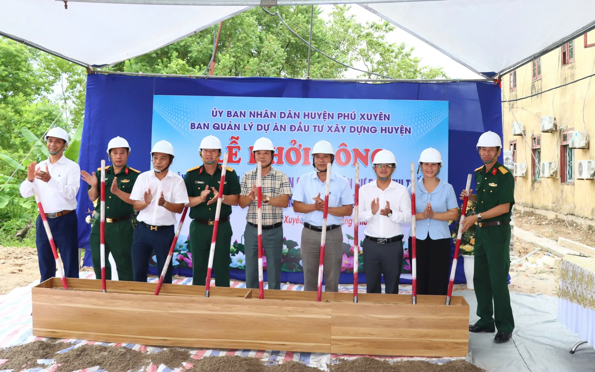 Huyện Phú Xuyên khởi công xây dựng trụ sở Ban Chỉ huy quân sự 5 xã