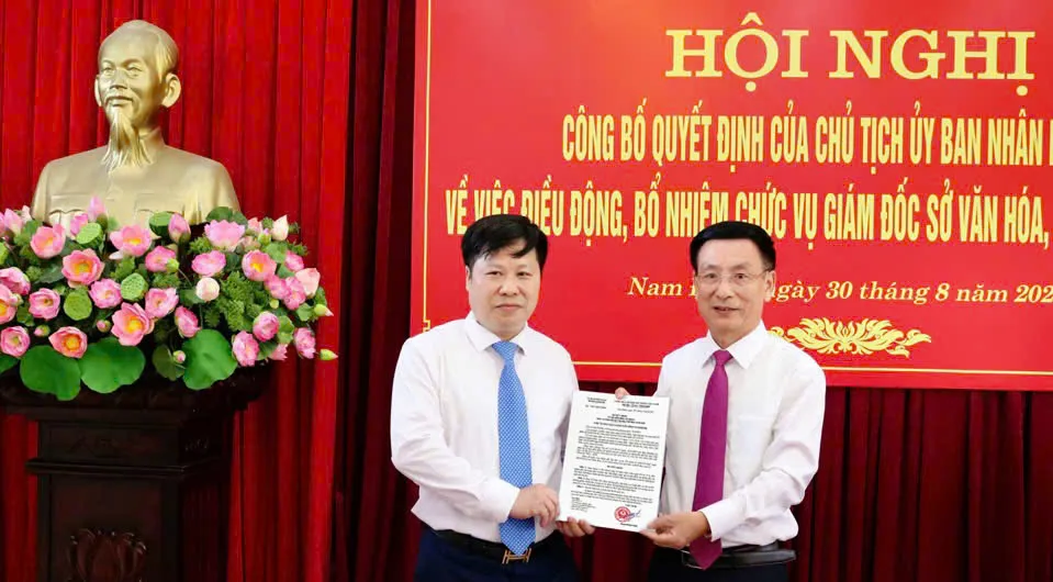 Ông Vũ Đức Thọ làm giám đốc Sở Văn hóa-Thể thao và Du lịch Nam Định