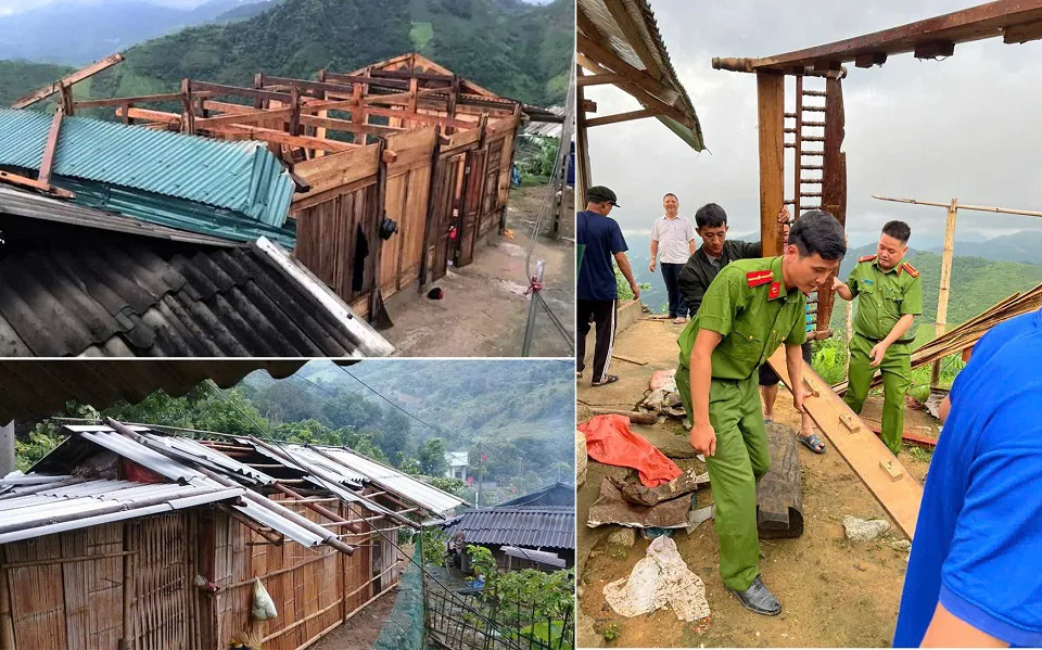 Hơn 60 căn nhà tại huyện miền núi Thanh Hóa bị tốc mái