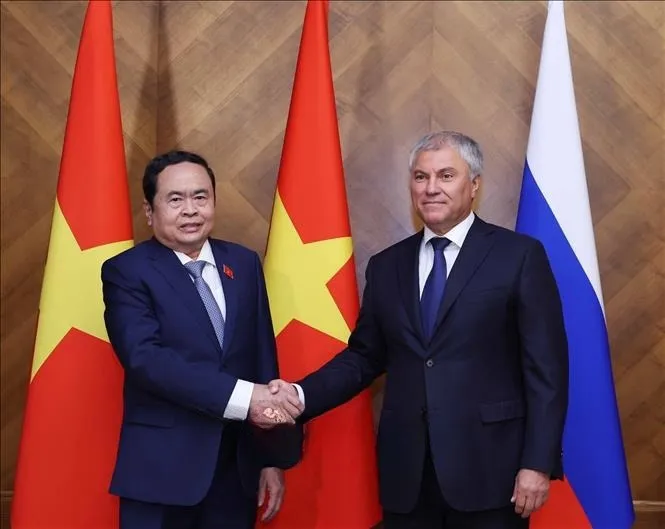 Chủ tịch Quốc hội Trần Thanh Mẫn hội đàm với Chủ tịch Duma  Quốc gia Nga