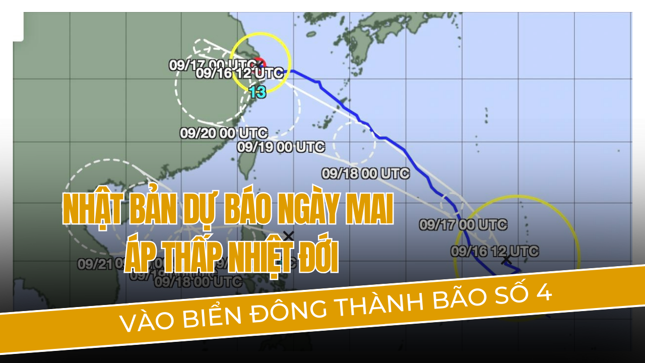 Dự báo, ngày mai áp thấp nhiệt đới vào Biển Đông thành bão số 4