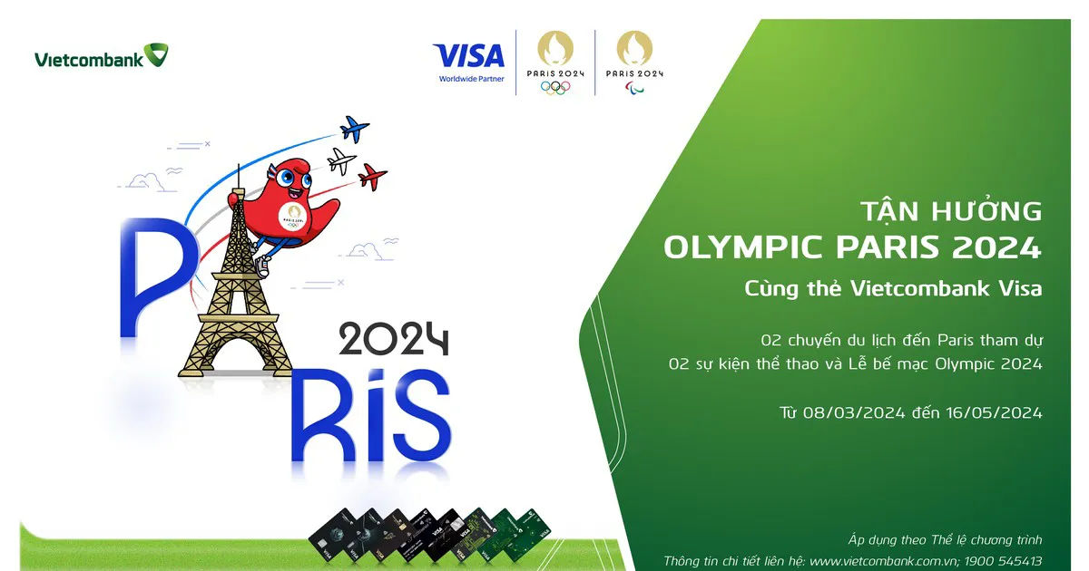 Nhận chuyến đi Pháp 5 ngày 4 đêm xem Olympic 2024 cùng thẻ Vietcombank Visa