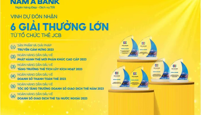 Thẻ tín dụng Nam A Bank nhận “mưa” giải thưởng từ JCB