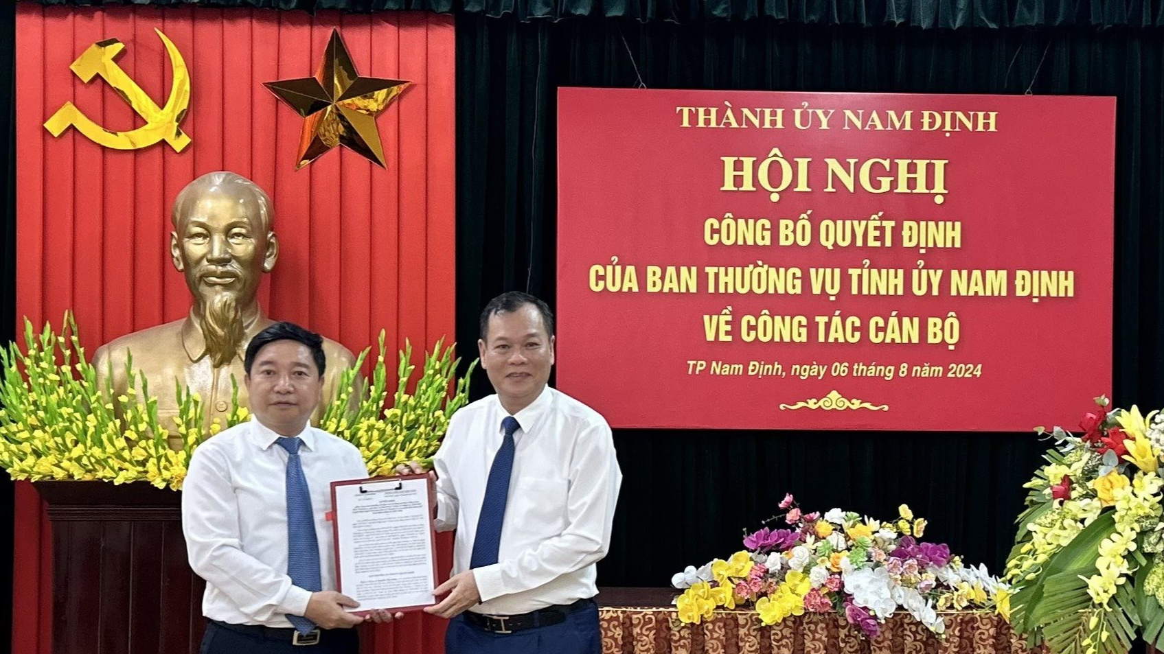 Trước ngày sáp nhập, thành phố Nam Định có lãnh đạo mới